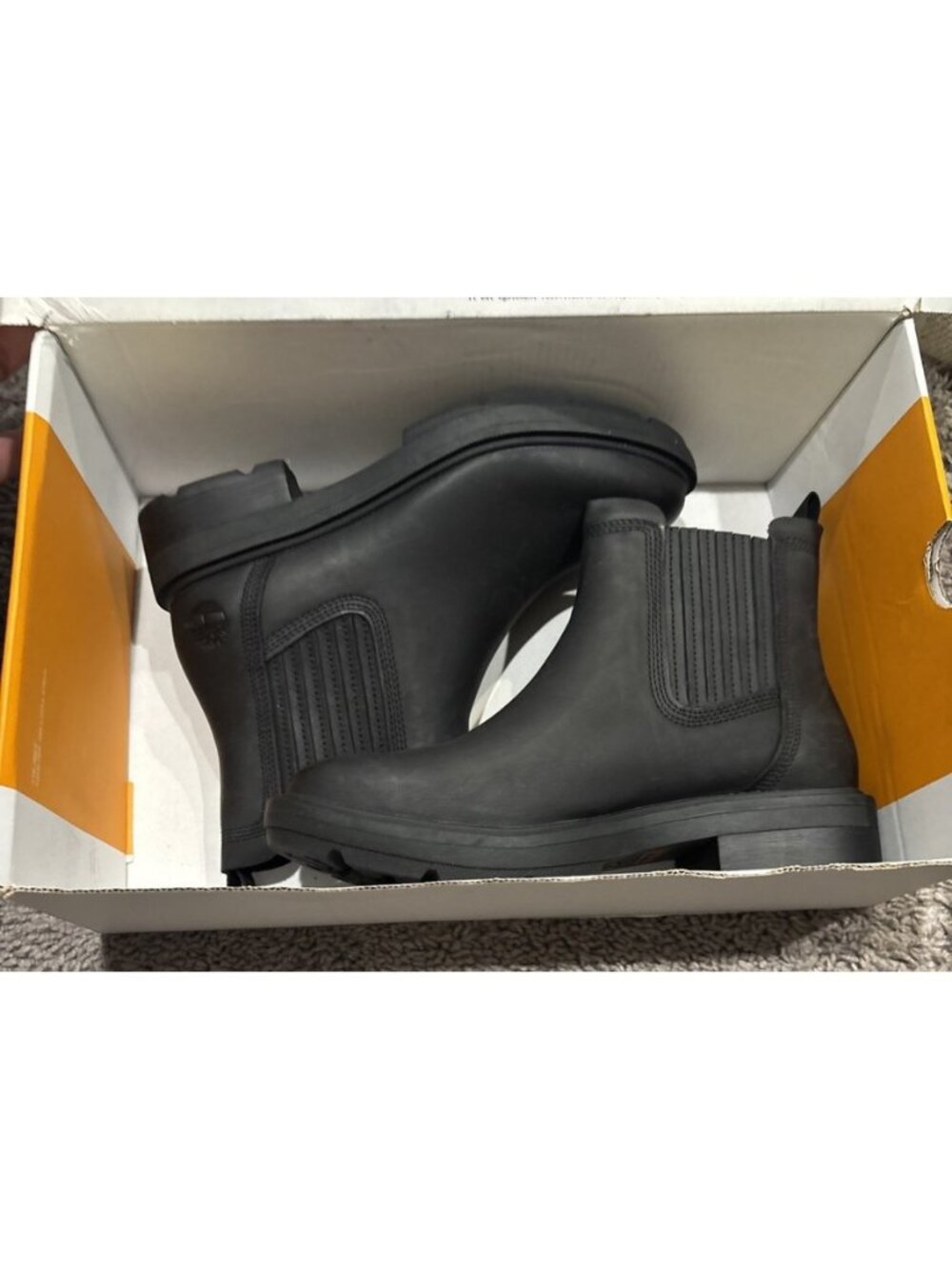 Timberland Brimfield Mid Chelsea Boots Black Leather Women's Size 6.5 0A2PBB